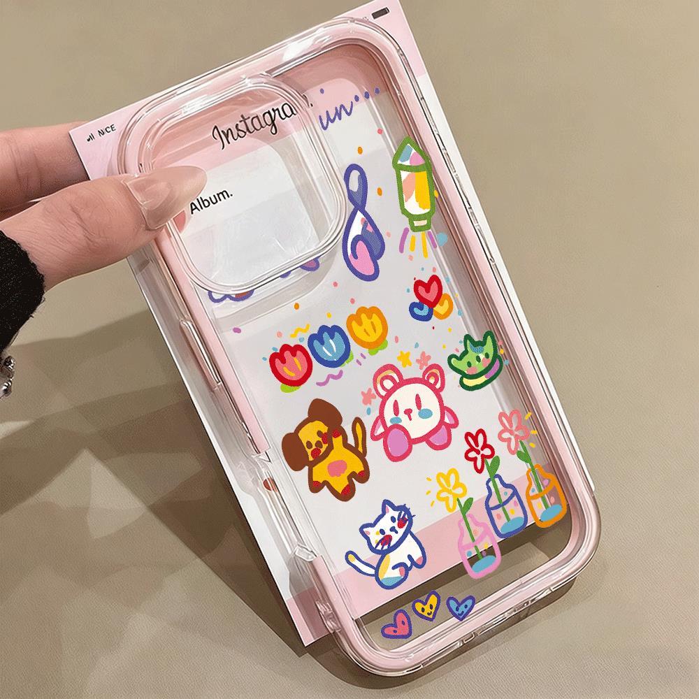 Graffiti miếng dán nhỏ cho trường hợp iPhone 17promax 161514plus 3 trong1 bezel 131211pro