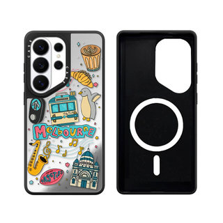 Từ Hoa Trà Chiều Trà Bơ Gương Cứng Phone Case Dành Cho Samsung Galaxy S26 25 24 23 UItra S26 25 24 23 Plus Vỏ Bảo Vệ Chống Sốc