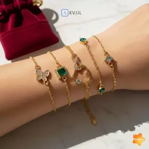 Vòng tay pha lê đính đá hình vuông có thể điều chỉnh Phụ kiện thời trang nữ cho các sự kiện trang trọng thông thường mới