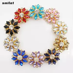 Vỏ nút kim cương giả SMILE, Bộ nắp nút hợp kim đính đá, Phụ kiện DIY sáng tạo Hộp nút áo sơ mi cho nam nữ