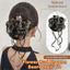 WEETW Phần mở rộng tóc lộn xộn dành cho nữ, Miếng tóc tổng hợp Lưới pha lê Sccrunchie Bun, Dây thun tự nhiên thân thiện với da cổ điển Hoa Bun Head Tóc giả thêm khối lượng tóc