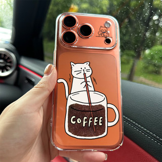 Mèo cứu sống bằng cà phê ỐP đIệN ThoạI Cho IPhone 17 15 14 13 12 11 Promax, XR XS MAX 16PRO 16 Plus ốP Silicon TPU MềM T