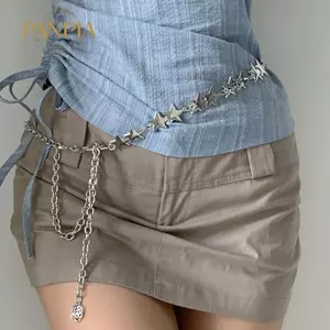 PNPIA- Vintage Nữ Thắt Lưng Nữ Kim Loại Ngôi Sao Pentagram Dây Xích Thắt Lưng sel Thắt Lưng Dây Xích Nữ Trang Trí Cơ Thể Trang Sức