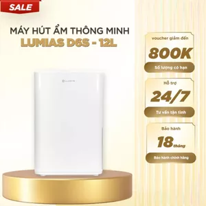 Máy hút ẩm thông minh LUMIAS D6S-12L - 25m2, kết nối app Mihome, bộ lọc ion bạc diệt khuẩn