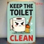 CIFbuy Retro Ngộ nghĩnh Tín Hiệu "Giữ Nhà Vệ Sinh Sạch Sẽ" Nghệ Thuật Treo Tường 20x30 Inch Cho Phòng Tắm Trang Trí Nhà Cửa