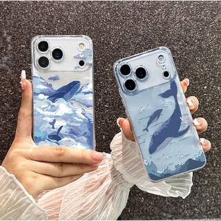 Ốp Lưng Họa Tiết Cá Voi Cá Mập Đại Dương Cho IPhone 16 PRO Max 14 Plus 13 12 Mini 11 Pro Max 6E Silicon Mềm Trong Suốt