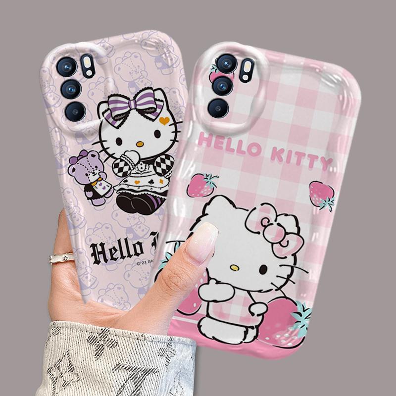 Ốp Silicon Hoạt Hình Cho OPPO A16 A16S A16K 3D Bé Gái Vỏ Điện Thoại Mềm TPU Kitty Sinh Viên Chống Sốc Ốp Lưng
