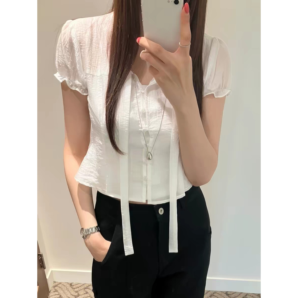 SUXI Áo sơ mi ngắn tay giản dị phong cách Hàn Quốc mới mùa hè 260527