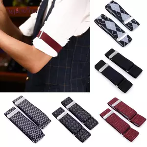 AqToCna 1 Cặp Áo Sơ Mi Nam Có Thể Điều Chỉnh Băng Tay Áo Garter Bartender Cuff Giá Đỡ AqToCna