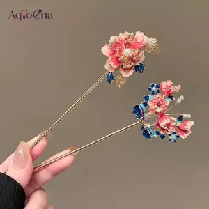 AqToCna Vintage Giả Ngọc Trai Mẫu Đơn Kẹp Tóc Phong Cách Cổ Xưa Kẹp Tóc Hoa Sen Hồng Bướm Tóc Sti Mũ Phụ Kiện Tóc Thanh Lịch AqToCna