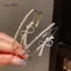 AqToCna Lấp Lánh Sang Trọng Thanh Lịch Nơ Bướm Nữ Hai Lớp Mở Vòng Tay Để Mặc Hàng Ngày Tiệc Cưới Trang Sức Phụ Kiện AqToCna