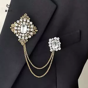 Trâm cài kim loại cổ điển dành cho nữ Bộ đồ trang trí Trâm cài pha lê [Mina]