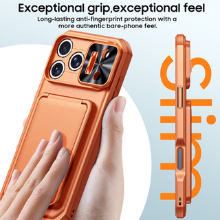Ốp Điện Thoại Ví Bảo Vệ Chống Sốc Cho Apple iPhone 17 Pro Max 16ProMax 15 Pro Max Giá Đỡ Thẻ Ống Kính Camera Bao