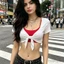 MAPLEPOET-Áo Crop top cổ chữ V dành cho nữ tay ngắn Tie Front Slim Fit Shrug Áo sơ mi (Không đeo bên trong)