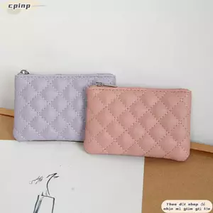 Ví đựng tiền xu CPINCP, Túi đựng tiền di động hình thoi, Ví đựng thẻ tín dụng bằng da PU nhẹ thời trang