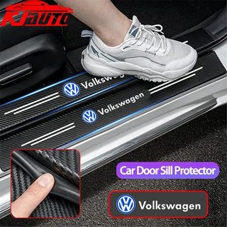 Volkswagen Cửa Ô Tô Tấm Bảo Vệ Chống Trầy Xước Cửa Ngưỡng Thảm Scuff Tấm Cửa Tự Động Bàn Đạp Bảo Vệ Miếng Dán Cho VW R Line Polo Fox Gol Up Golf Beetle Santana Sagitar Tiguan Passat