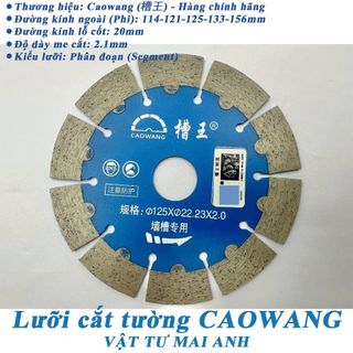 Lưỡi Cắt Tường Caowang 114-121-125-133-156mm Cao Cấp-Lưỡi Cắt Bê Tông, Phay Rãnh Điện Nước Siêu Bền