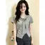 Phiên bản Hàn Quốc Phối ren cổ tròn chấm bi ngắn tay mùa hè 2026 Phong cách mới Ngọt ngào Slim-Fit Slimmer Look Thời trang hẹp @