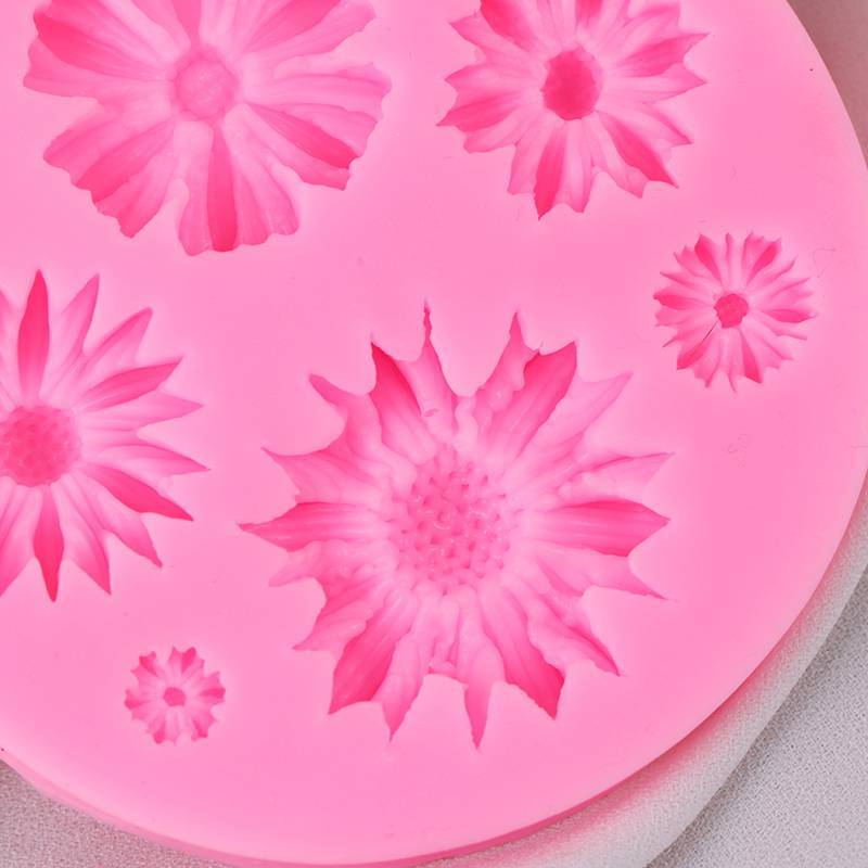 Springevenstar 3D Cánh Hoa Hướng Dương Dập Nổi Khuôn Silicon Giảm Fondant Bánh Trang Trí Dụng Cụ Springevenstar