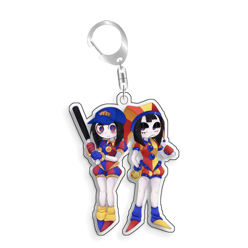 For The Amazing Digital Circus caine Jax Pomni Ragatha Gangle Acrylic Selfmade Cute Cartoon Anime Keychain Pendant Toy
