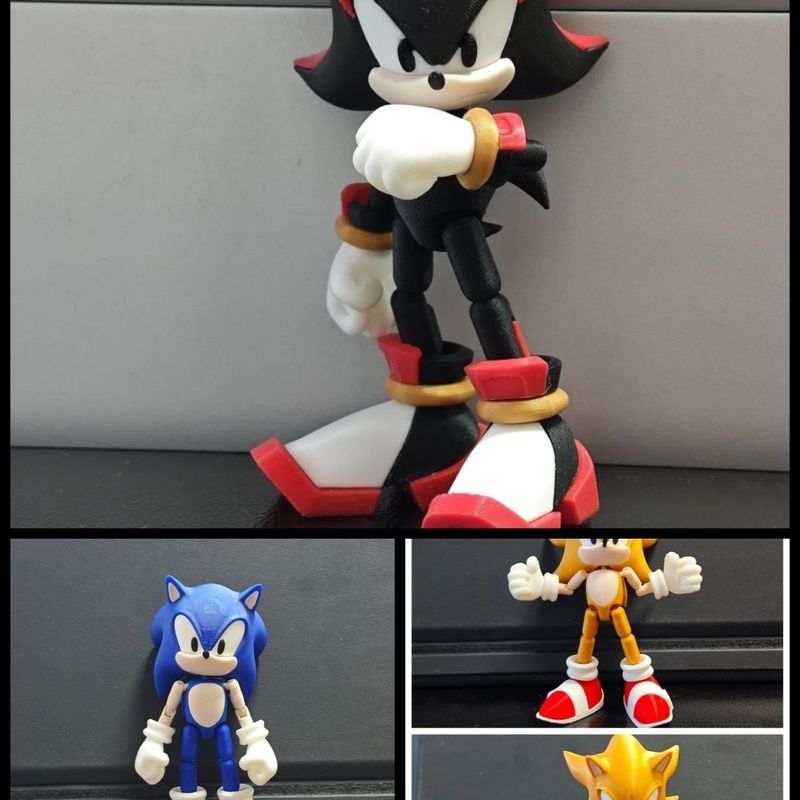 [Hedgehog Sonic] Nhân vật hành động Hình để bàn Giải nén Đồ chơi trẻ em Mô hình lắp ráp con lắc 3D In 5.31