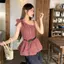 Phiên bản Hàn Quốc của Áo sơ mi không tay hở vai thời trang sang trọng dành cho nữ Mùa hè Phong cách mới Nơ eo hẹp