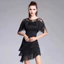 Trang phục khiêu vũ Latin VN, Phong cách nữ, Áo sơ mi người lớn, Tay ngắn, Áo sơ mi viền ren, Váy tập luyện