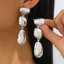 WANYEDI Chunky Thả Bông Tai, Bông Tai Tòn Hình Học Tòn Ten, Thời Trang Chống Thấm Nước Mạ Vàng Bông Tai Trang Sức Phụ Kiện