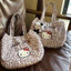SQ11 Phong Cách Hàn Quốc Hello Kitty Da Báo In Túi Tote Đi Lại Dung Tích Lớn