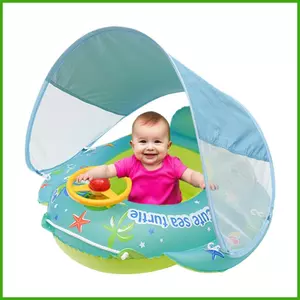 Phao trẻ em có tán Đồ chơi nước bơm hơi có vô lăng PVC nhẹ Phao bơi trẻ em cho 1-4 tuổi wipqsvn
