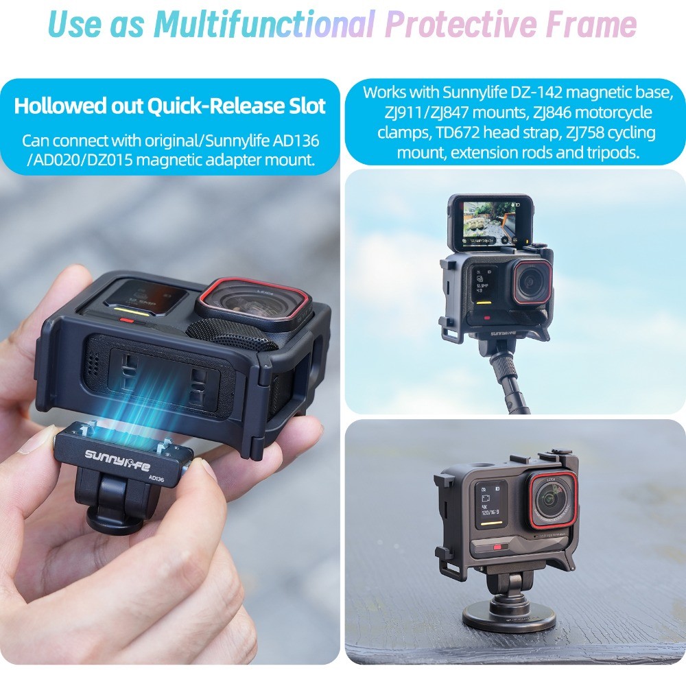 Sunnylife Cho Insta360 Ace Pro 2 Tay Cầm Chụp Đường Phố Cho Insta360 Ace Pro 2 / 1 Giá Đỡ Chụp Cho Insta360 Ace Pro 2 / 1 Bộ Phụ Kiện Hai Trong Một