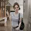 Áo thun cổ chữ v Hàn Quốc in hình phong cách Mỹ Thiết kế cô gái nóng bỏng Cảm giác thư Slim-fit Slimmer Look Navel Top