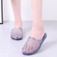 Baotou Sandal Nữ 2025 Nhà Phòng Tắm Chống Trơn Trượt Nhựa Chống Mùi Thạch Pha Lê Nửa Dép Nữ KQB3