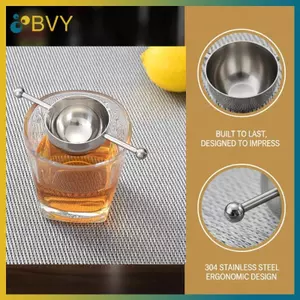 Cốc đo lường bằng thép không gỉ hạt đôi BVY 2 trong 1 Dụng cụ nhà bếp đo chính xác để nướng bánh Barista Sử dụng.