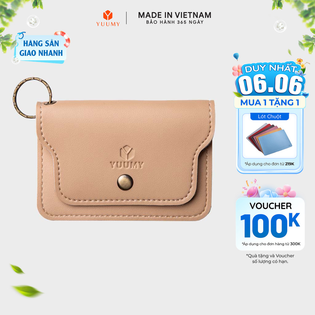 Ví Yuumy (Thời trang nữ nắp gập cỡ nhỏ - Ví móc khóa da thời trang YMK10) Bagsmart