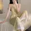 Bộ đồ ngủ Vest không tay mùa hè Bộ đồ mặc nhà phong cách phương Tây cao cấp