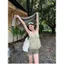 Milyfashion Xanh Hoa Sling Mùa Hè Phong Cách Mới Phong Cách Hàn Quốc Rời Ôm Hơn Nhìn Nhỏ Top Nhẹ nhàng Y2K AKZI