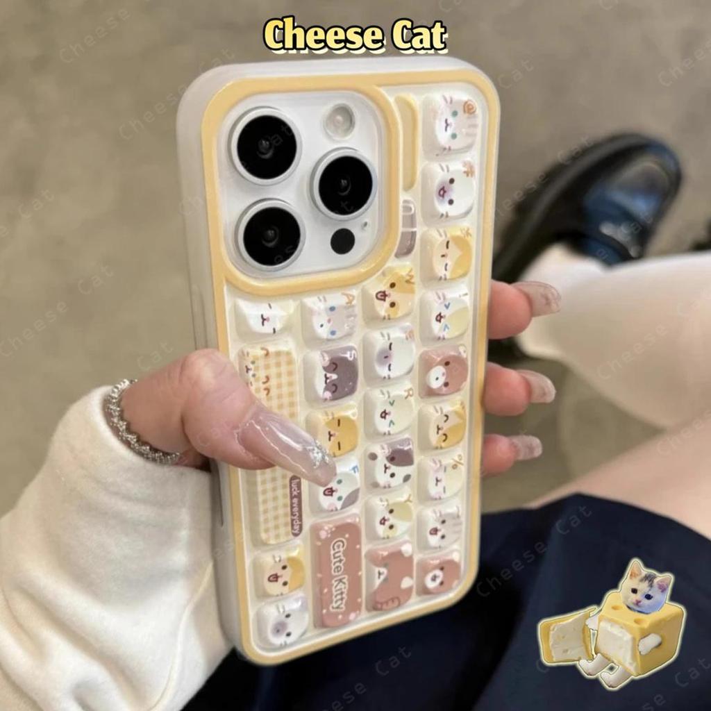 3D Bàn Phím Mèo Bàn Phím Ốp Lưng Điện Thoại iPhone 11 14 13 15 12 16 17 Pro Max Giảm Căng Thẳng ốp Lưng Điện Thoại