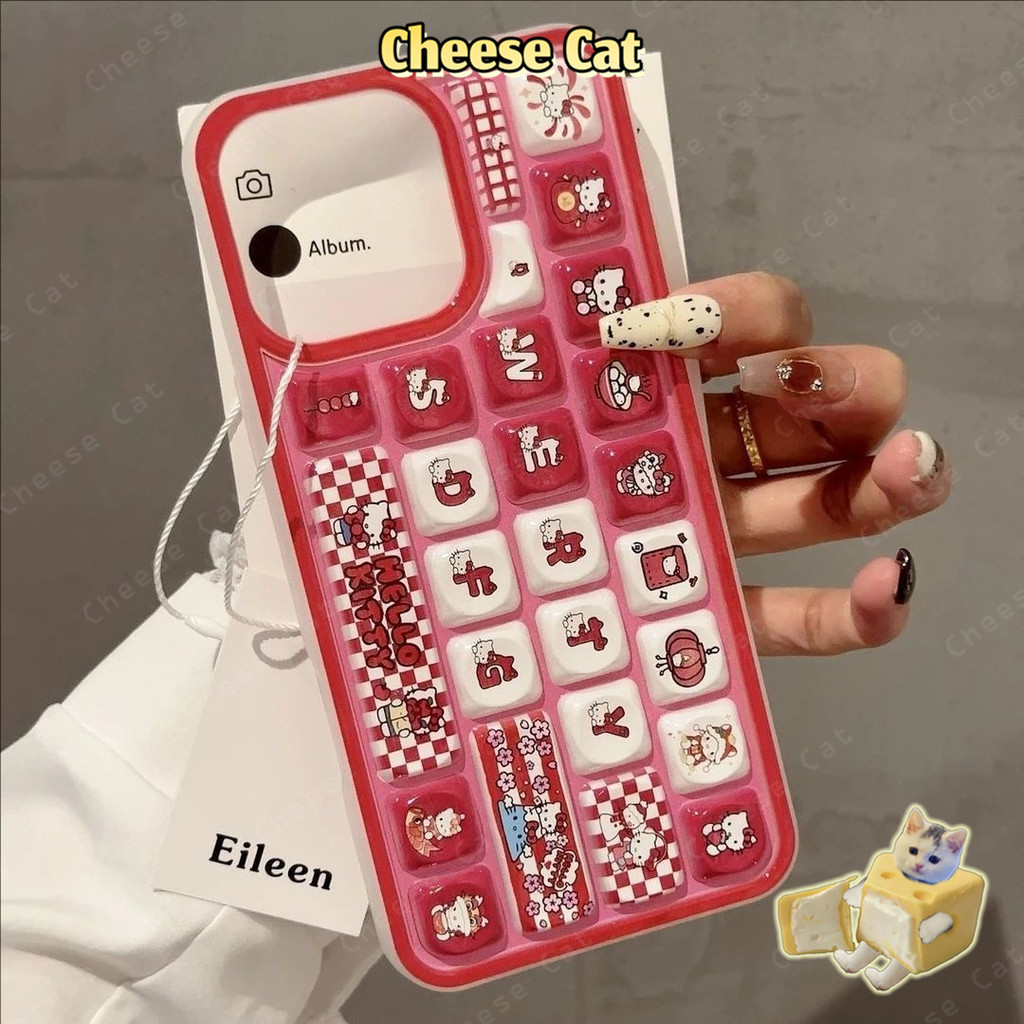 Kitty/Kurom/JellyyCat ốp điện thoại hoạt hình có họa tiết nổi tiếng cho iPhone 11 14 13 15 12 16 17 Pro Max