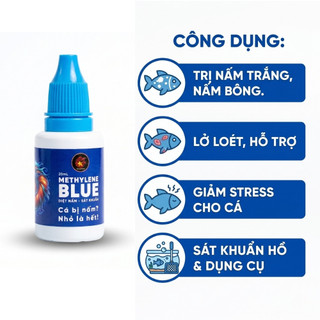 Xanh Methylene - Dung Dịch Chuyên Xử Lý Các Vấn Đề Ngoài Da Cho Cá Cảnh - Sát Khuẩn Giảm Stress