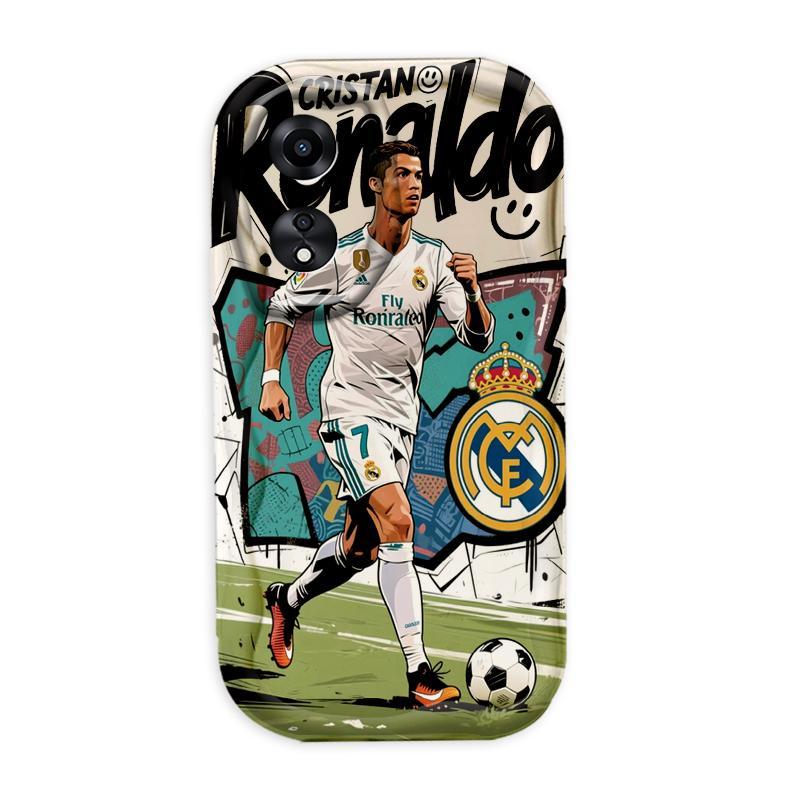 Thích Hợp Cho OPPO A18 A38 A58 A60 A17 A17K 4G 3D Điện Thoại Thông Minh TPU Mềm World Cup Cristiano Ronaldo Sinh Viên Ốp Điện Thoại Chống Sốc