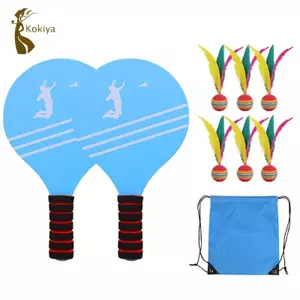 Bộ mái chèo tàu con thoi Chơi trong nhà Vợt mái chèo bằng gỗ Tay cầm thoải mái Vợt Paddleball cho trẻ em