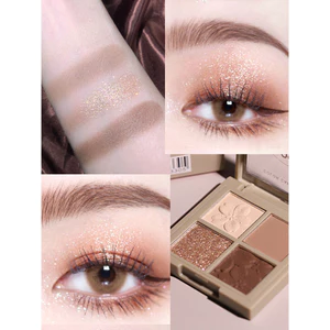 phấn mắt romand bảng phấn mắt phấn mắt colorgram Bảng Phấn Mắt Mini NOVO Trang Điểm Bốn Màu Thấp Bão Hòa Đậu Dán Màu Trang Điểm Mắt Di Động Bảng Nhỏ Hoa Anh Đào Series Trang Điểm