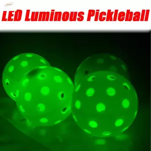 Bóng Pickleball Dạ Quang ZENZON, 40 Lỗ LED Xanh Phát Sáng, Dễ Sử Dụng 74MM, Pin Bền, Chơi Ban Đêm Cho Nữ