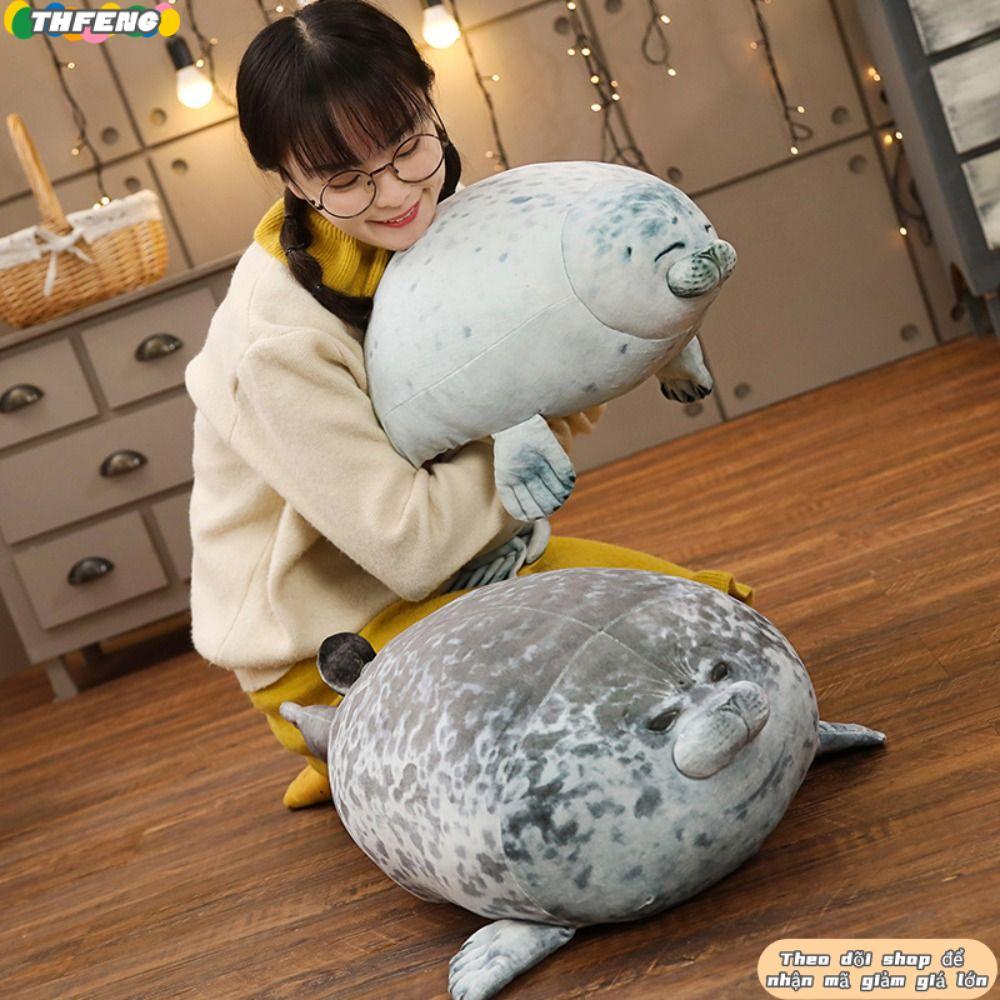 THFENG Blob Seal Gối, Lớn Mềm Cói Đồ Chơi Sang Trọng, Hợp Thời Trang Mũm mĩm Dễ Thương PP Cotton Thú Nhồi Bông Đồ Chơi Sang Trọng Người Lớn