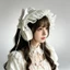 OLVIDO Lolita Wing Angel Headband, Ruy băng nơ ren Cosplay Mũ đội đầu, Gothic ngọt ngào Quấn đầu nữ