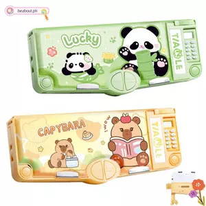 Bút chì Capibara BEABOUT, có khóa mật khẩu Hộp văn phòng phẩm dung lượng lớn, Hộp bút công nghệ cao hai lớp đa chức năng dành cho học sinh