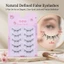 5 Đôi Lông Mi Giả Tự Nhiên M10 C Curl Đen Sợi Tổng Hợp 9-11mm Mềm Nhẹ Mặc Hàng Ngày