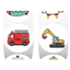 Hoạt Hình Vận Chuyển Miếng Dán Cuộn Xe Máy Bay Trẻ Em Phần Thưởng Sổ Tay Miếng Dán Niêm Phong Miếng Dán Cắt Băng 6.7