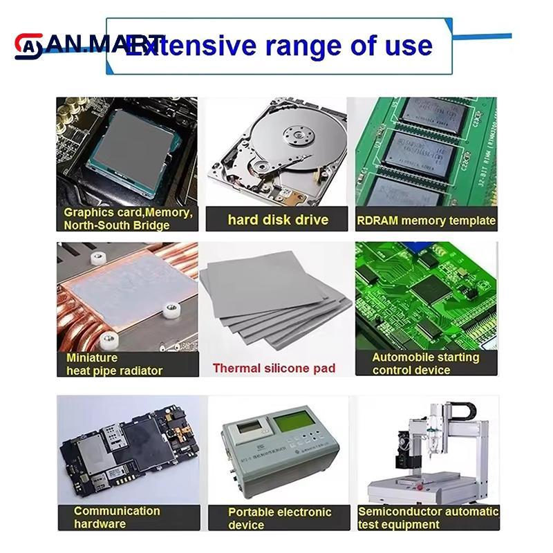 AN.MART 17W / MK GPU CPU Tản Nhiệt Làm Mát Tấm Silicon Dẫn Điện 100x100mm 0.5 / 1 / 1.5 / 2 / 2.5 / 3mm Thiness Tấm Nhiệt Cách Nhiệt VN
